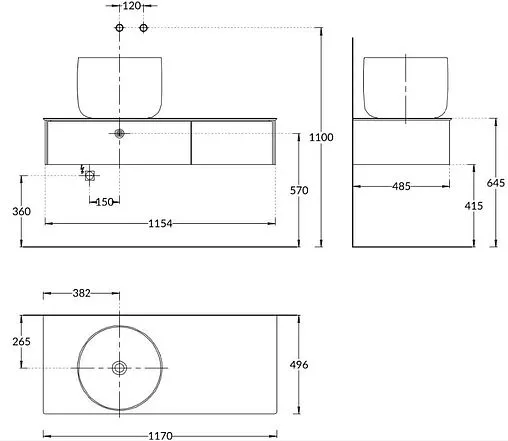 Тумба-умывальник подвесная Kerama Marazzi Magica 120 утренний серый матовый MA.120.2\MGR.M+MA.wb.42+