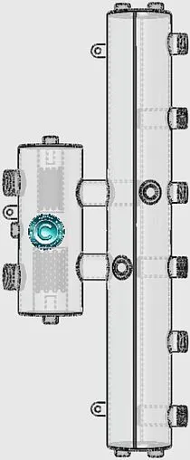 Распределительный коллектор 3 контура с гидрострелкой 1¼&quot;н x 1&quot;н Север-R-V3(Aisi) 1955010