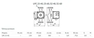Насос циркуляционный Unipump UPС 25-40 180 53843, 4