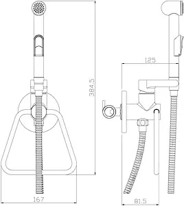 Гигиенический душ со смесителем Rossinka хром X25-55 Гигиенический душ со смесителем Rossinka хром X25-55, 3