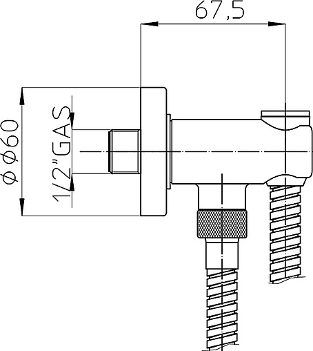 Шланговое подключение с держателем Bossini хром C69000.030