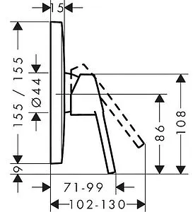 Смеситель для душа скрытого монтажа Hansgrohe Logis Loop хром 71267000, 2