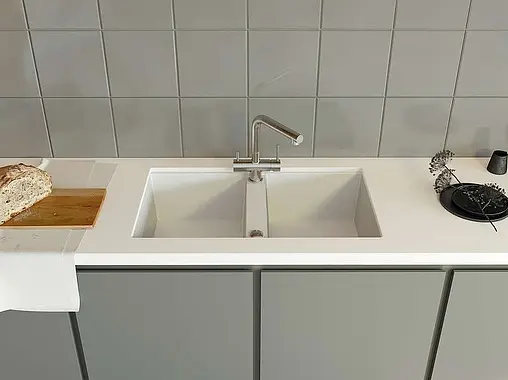 Мойка кухонная Omoikiri Kitagawa 83-2-U-WH белый 4993809