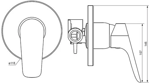 Смеситель для душа скрытого монтажа Damixa Jupiter хром 777500001 Смеситель для душа скрытого монтажа Damixa Jupiter хром 777500001