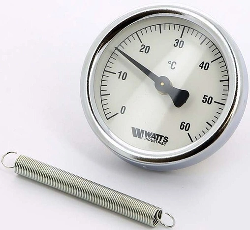 Термометр биметаллический накладной Watts F+R810 TCM 63мм 120°С от 1 до 2&quot; 10006504