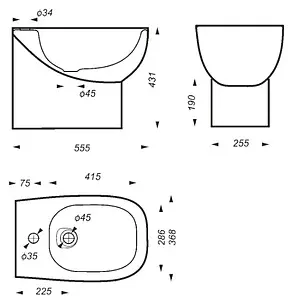 Биде напольное Sanita Luxe Infinity белый BD.FS/Infinity/C/WHT.G/S1 Биде напольное Sanita Luxe Infinity белый BD.FS/Infinity/C/WHT.G/S1, 2