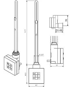 Блок управления Terma KTX2-MS 120-1000 Вт белый WEKT2-K916S Блок управления Terma KTX2-MS 120-1000 Вт белый WEKT2-K916S, 2