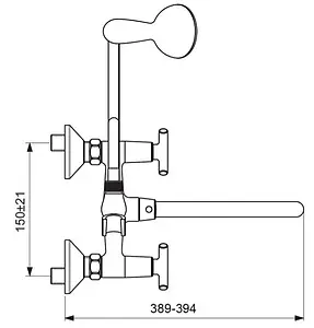 Смеситель для ванны с длинным изливом Vidima Trinity хром BA262AA, 3