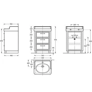 Тумба-умывальник подвесная Kerama Marazzi Pompei 60 чёрный PO.60.3\BLK+PO.wb.60 Тумба-умывальник подвесная Kerama Marazzi Pompei 60 чёрный PO.60.3\BLK+PO.wb.60, 2