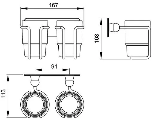 Стакан двойной Timo Nelson хром 150032/00