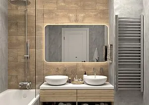 Зеркало с подсветкой Continent Burzhe Led 120x70 с бесконтактным сенсором белый ЗЛП323, 4