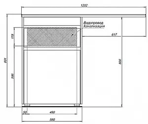 Тумба-умывальник напольная над стиральной машиной Aquanet Токио 120 L белый 00239290+00235499, 3
