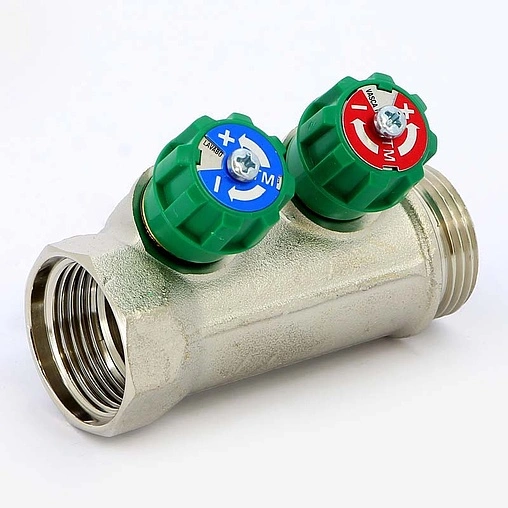 Коллектор регулирующий проходной 2 отвода 1&quot;в/н x ½&quot;к Tiemme RUBINO 1840007