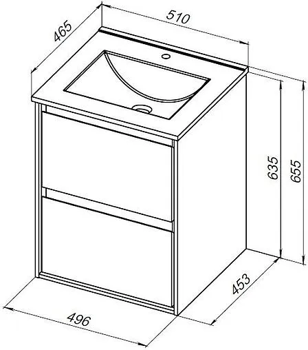 Тумба под умывальник подвесная Aquanet Милан 50 дуб рустикальный 00336376