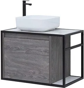 Тумба под умывальник подвесная Aquanet Nova Lite LOFT 75 L дуб рошелье 00261654, 1