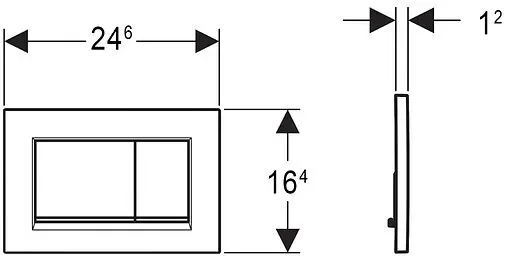 Клавиша смыва для унитаза Geberit Sigma 30 115.883.JQ.1 кнопки/хром матовый, полоска/хром глянцевый