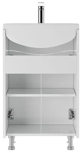 Тумба под умывальник напольная Айсберг Волна 55 белый DA1016T