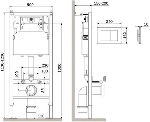 Инсталляция для подвесного унитаза Set 4 в 1 Am.Pm PrimeFit I012709.0251 с кнопкой хром глянцевый Инсталляция для подвесного унитаза Set 4 в 1 Am.Pm PrimeFit I012709.0251 с кнопкой хром глянцевый