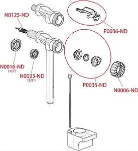 Заливной клапан для бачка ½" пластик боковой AlcaPlast A15P-½" Заливной клапан для бачка ½" пластик боковой AlcaPlast A15P-½", 3