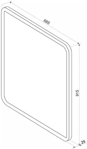 Зеркало с подсветкой Continent Glamour Led 68.5x91.5 с часами, с подогревом белый ЗЛП133
