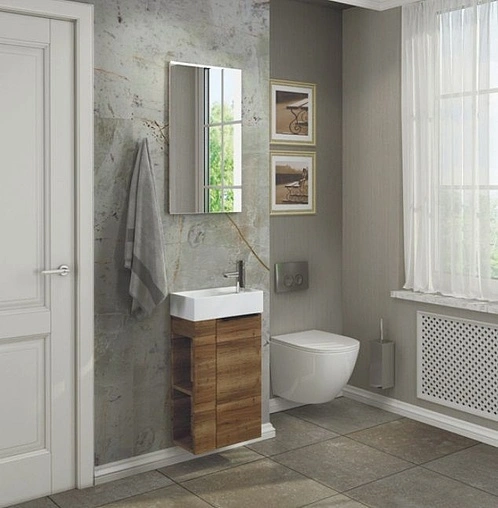 Тумба-умывальник подвесная Comforty Матэ 40 дуб тёмно-коричневый 00-00000832CF