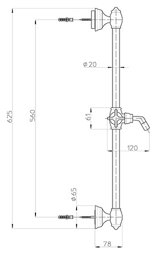 Душевая стойка Bossini Roman золото D03007.021