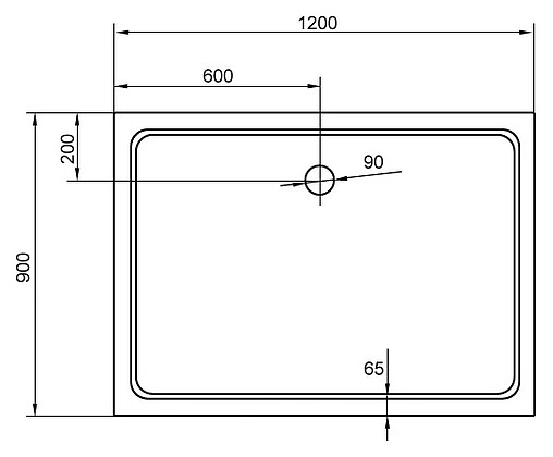 Поддон для душа Cezares SMC AH 120x90 см TRAY-M-AH-120/90-35-W