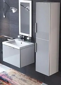 Тумба-умывальник подвесная Cersanit Stillo 50 серый хром/белый P-SZ-STL-CM/COL50+, 5