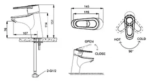 Смеситель для раковины Bravat Loop хром F1124182CP-RUS Смеситель для раковины Bravat Loop хром F1124182CP-RUS, 2
