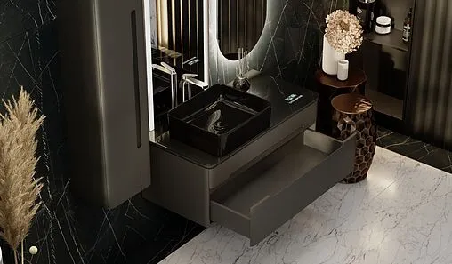 Тумба под умывальник подвесная Jorno Shine 100 с МФУ антрацит Shi.01.100-M/P/A Тумба под умывальник подвесная Jorno Shine 100 с МФУ антрацит Shi.01.100-M/P/A