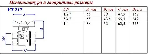 Кран шаровый 1&quot;в x 1&quot;в Valtec Base VT.217.N.06
