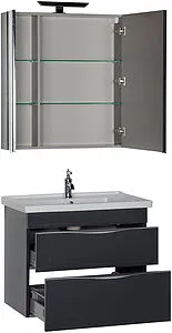 Шкаф-зеркало Aquanet Эвора 80 серый антрацит 184026 Шкаф-зеркало Aquanet Эвора 80 серый антрацит 184026, 4