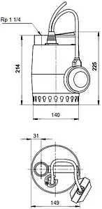 Насос дренажный Q=11.2м³/ч H=7.5м Grundfos UNILIFT KP 250-A1 012H1800 Насос дренажный Q=11.2м³/ч H=7.5м Grundfos UNILIFT KP 250-A1 012H1800, 2