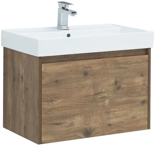 Тумба-умывальник подвесная Aquanet Nova Lite 75 дуб рустикальный 00249514+00242338