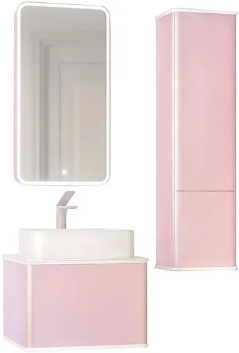 Шкаф-зеркало Jorno Pastel 46 R розовый иней Pas.03.46/PI