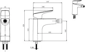 Смеситель для биде Aquatek Вега хром AQ1018CR, 2