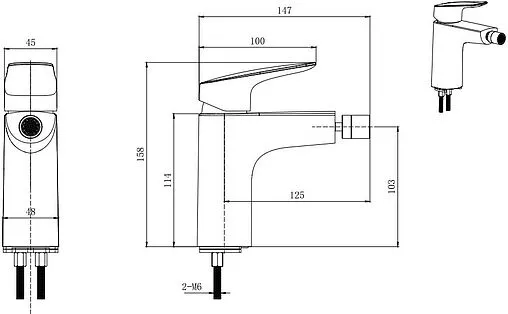 Смеситель для биде Aquatek Вега хром AQ1018CR