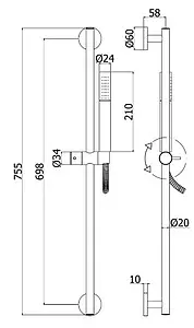 Душевая стойка Paffoni Life хром ZSAL135CRAG Душевая стойка Paffoni Life хром ZSAL135CRAG, 2