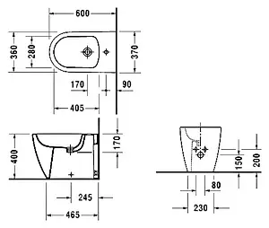 Биде напольное Duravit ME by Starck белый 2289100000 Биде напольное Duravit ME by Starck белый 2289100000, 2