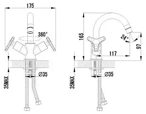 Смеситель для раковины Lemark plus Spirit хром LM1907C, 2