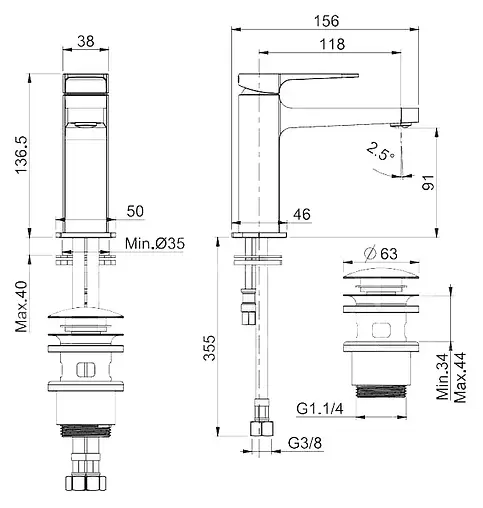 Смеситель для раковины Fima Carlo Frattini Next хром F3941NCR