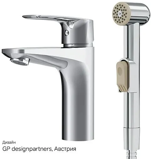 Смеситель для раковины с гигиеническим душем Am.Pm Gem хром F90A03000 Смеситель для раковины с гигиеническим душем Am.Pm Gem хром F90A03000