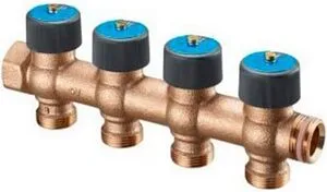 Коллектор регулирующий проходной 4 отвода ¾"в/н x ¾"ек Oventrop Multidis R 4200554 Коллектор регулирующий проходной 4 отвода ¾"в/н x ¾"ек Oventrop Multidis R 4200554, 1