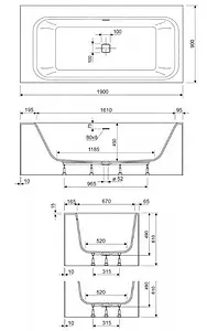 Ванна отдельностоящая из искусственного камня Cezares Titan-Vario-190-90-CNT Ванна отдельностоящая из искусственного камня Cezares Titan-Vario-190-90-CNT, 2