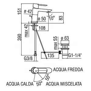 Смеситель для раковины Nobili Sand хром SA99118/1CR Смеситель для раковины Nobili Sand хром SA99118/1CR, 2