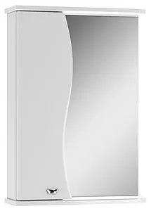 Шкаф-зеркало Айсберг Волна 50 L белый DA1042HZ, 1