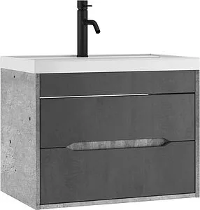 Тумба-умывальник подвесная Домино Loft 70 бетон DL5602T+4670142930037, 1