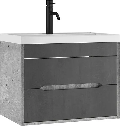 Тумба-умывальник подвесная Домино Loft 70 бетон DL5602T+4670142930037