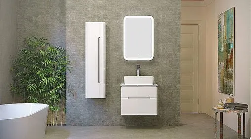 Тумба под умывальник подвесная Jorno Bosko 60 белый Bos.01.60/P/W Тумба под умывальник подвесная Jorno Bosko 60 белый Bos.01.60/P/W