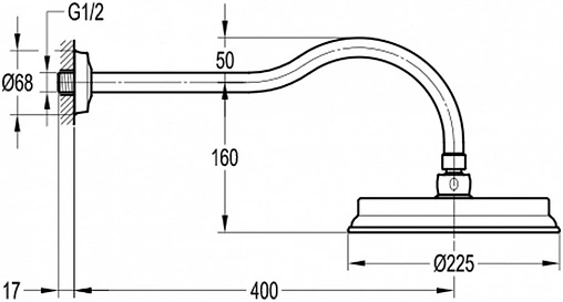 Лейка верхнего душа с настенным креплением Swedbe Terracotta Art терракотовый 2519